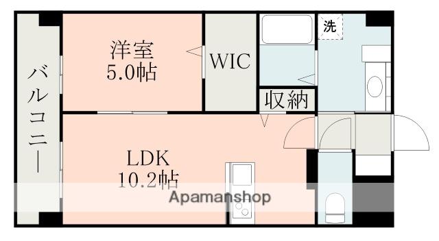 ハイマート龍田(1LDK/2階)の間取り写真