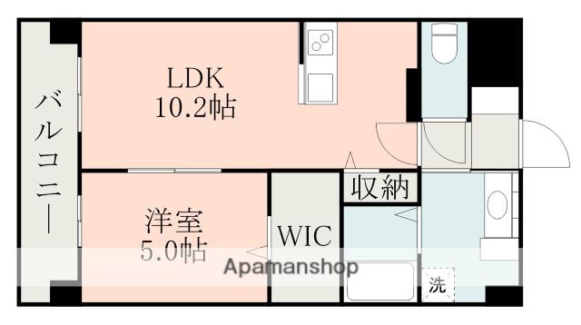 ハイマート龍田(1LDK/4階)の間取り写真