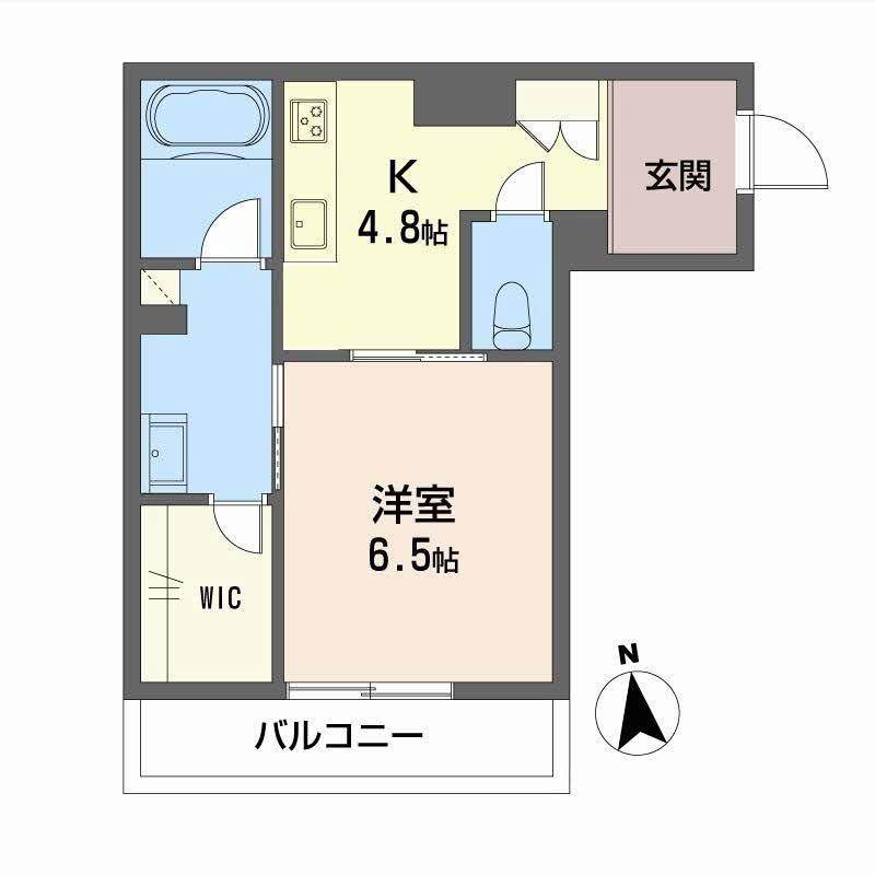 グランメゾン天神(1K/1階)の間取り写真