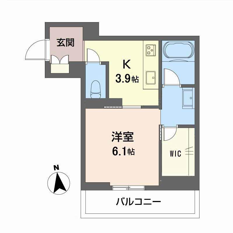 グランメゾン天神(1K/2階)の間取り写真