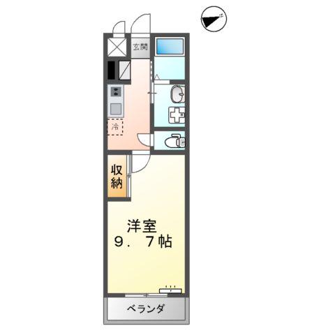 ルラシオン大津(1K/2階)の間取り写真
