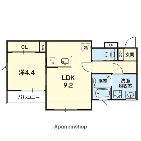セブンピース(1LDK/2階)の間取り写真
