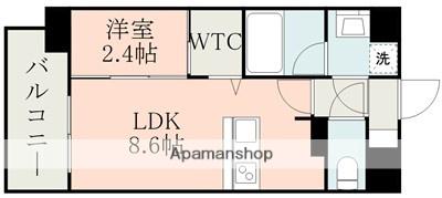 ラ・シック新町(1LDK/13階)の間取り写真