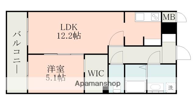 CHAINON大津(1LDK/2階)の間取り写真