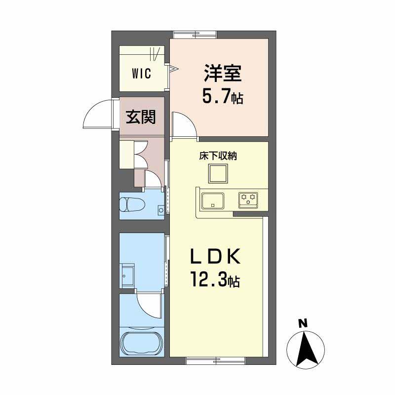 K&MフォレストガーデンⅡ(1LDK/1階)の間取り写真