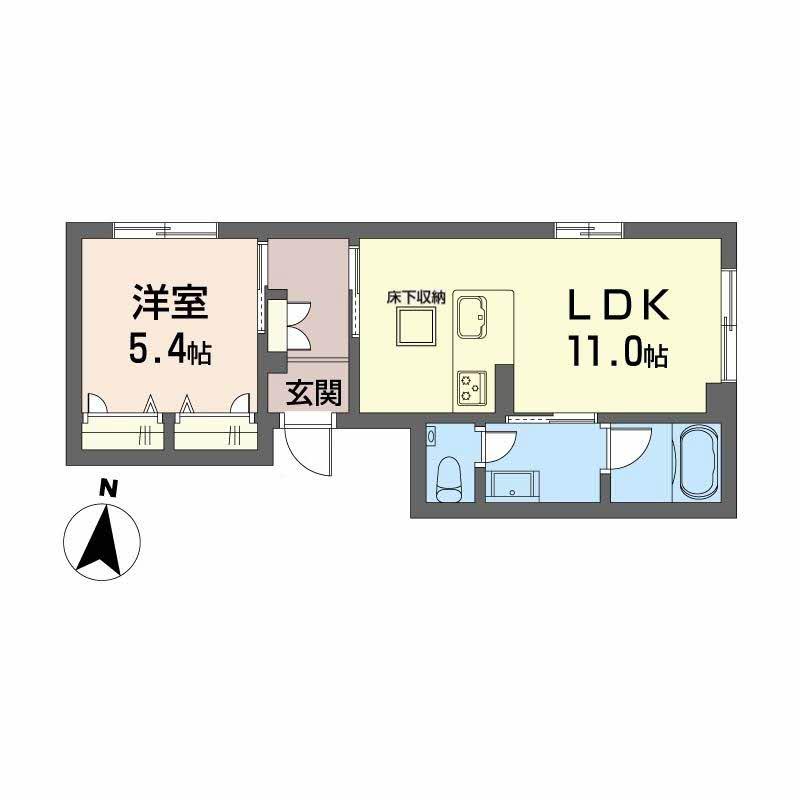 シャーメゾンHARU(1LDK/1階)の間取り写真