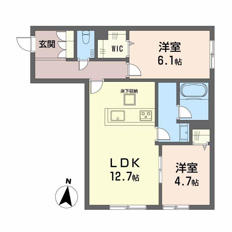 シャーメゾンHARU(2LDK/1階)の間取り写真