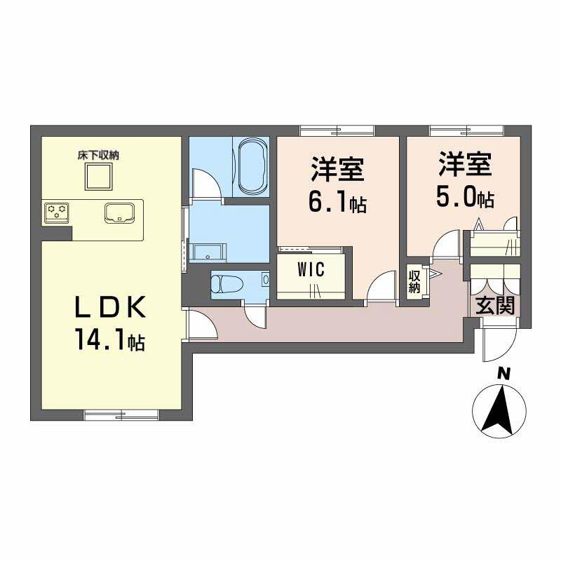 シャーメゾンHARU(2LDK/1階)の間取り写真