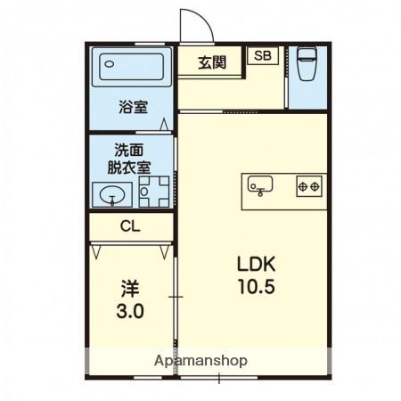 サンライト尾ノ上(1LDK/2階)の間取り写真