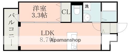 ラ・シック嘉島Ⅲ(1LDK/3階)の間取り写真