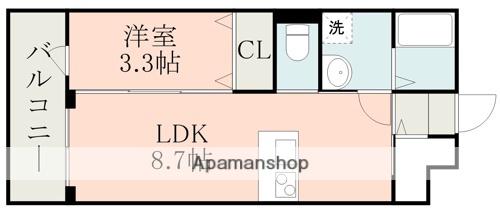 ラ・シック嘉島Ⅳ(1LDK/2階)の間取り写真