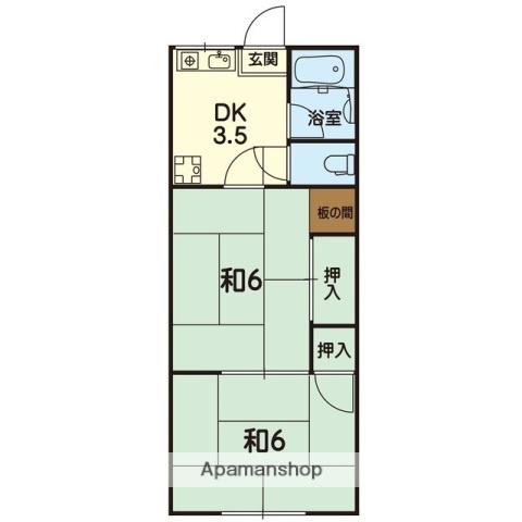 ユニゾンⅡ(2K/2階)の間取り写真