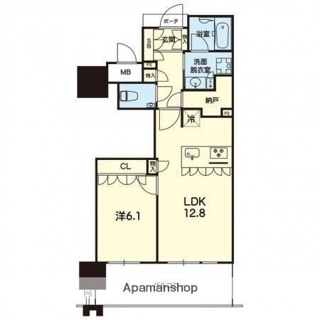MJR熊本ゲートタワー(1LDK/16階)の間取り写真