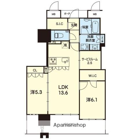 MJR熊本ゲートタワー(2SLDK/12階)の間取り写真
