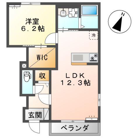 ソラリア メゾン(1LDK/1階)の間取り写真