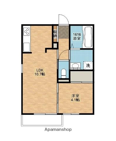 IRENE(1LDK/1階)の間取り写真