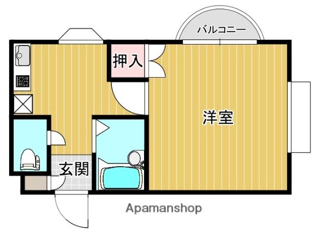 第一シャトー毛利(1K/1階)の間取り写真