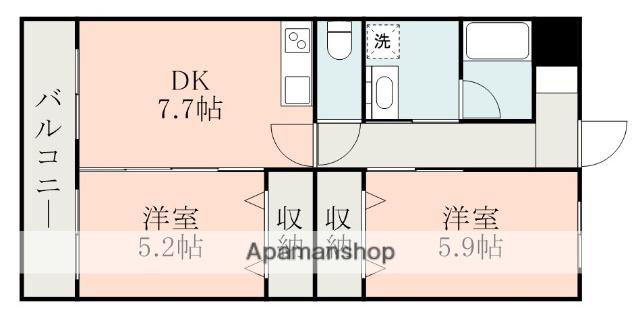 アーチガーデン(2DK/5階)の間取り写真