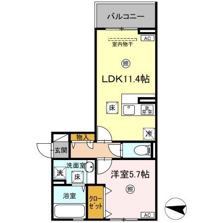 シャルマン12(1LDK/1階)の間取り写真