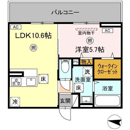 シャルマン12(1LDK/1階)の間取り写真