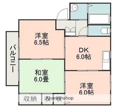 中江ハイツ(3DK/1階)の間取り写真