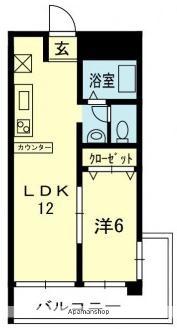 MIYUマンション(1LDK/3階)の間取り写真