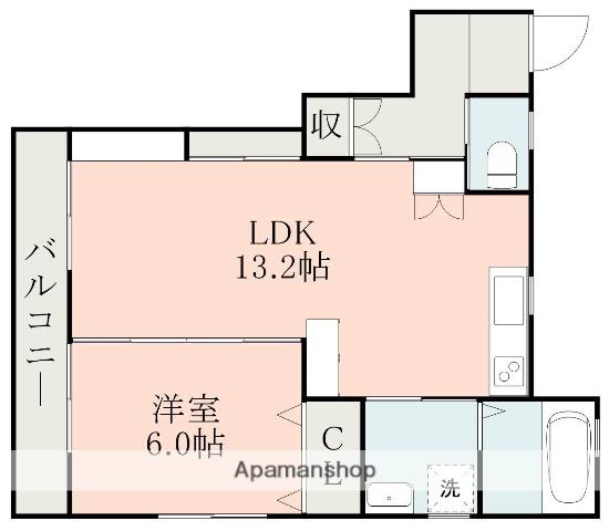 ゴンジーノアパート(1LDK/2階)の間取り写真
