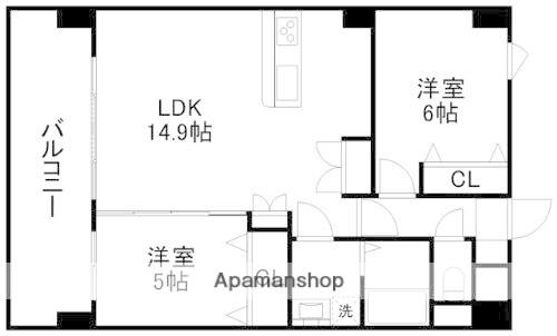 GMH保田窪(2LDK/4階)の間取り写真