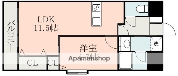 ガーデンスクエア桜町(1LDK/5階)の間取り写真