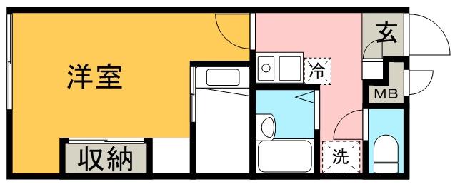 レオパレス大楠(1K/1階)の間取り写真