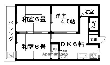 宮本ビル(3DK/2階)の間取り写真