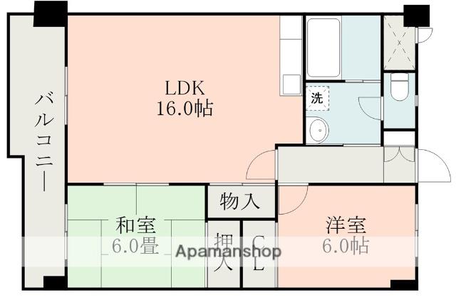 アネシス新地(2LDK/3階)の間取り写真