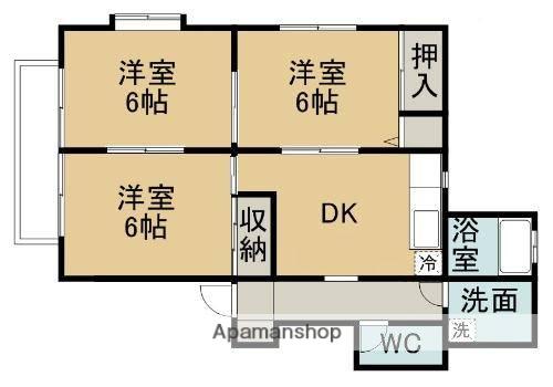 ヴェルテス江津Ⅱ(3DK/1階)の間取り写真