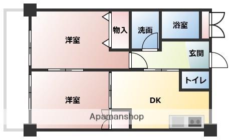 フォーエス保田窪(2DK/4階)の間取り写真
