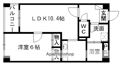 コートベネッセ熊本駅南(1LDK/5階)の間取り写真