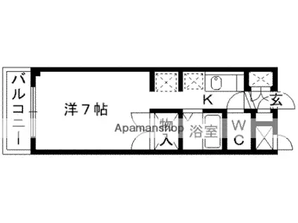 コート本荘(ワンルーム/1階)の間取り写真