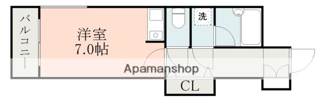 ライオンズマンション熊本中央(ワンルーム/9階)の間取り写真