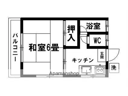 古庄アパート(1K/2階)の間取り写真