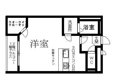 レオパレスKE(1K/2階)の間取り写真