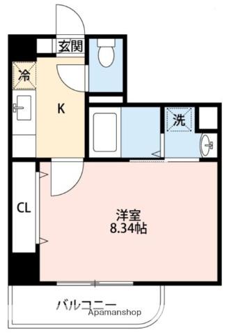 SERES長嶺(1K/4階)の間取り写真