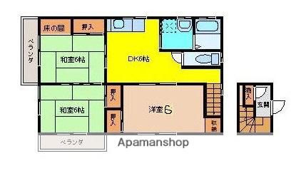 西川アパート(3DK/2階)の間取り写真