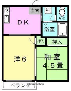 サンハイツ永江(2K/2階)の間取り写真