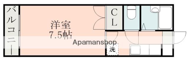 モイセス花立A棟(1K/1階)の間取り写真