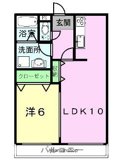 ノブハウス8(1LDK/4階)の間取り写真