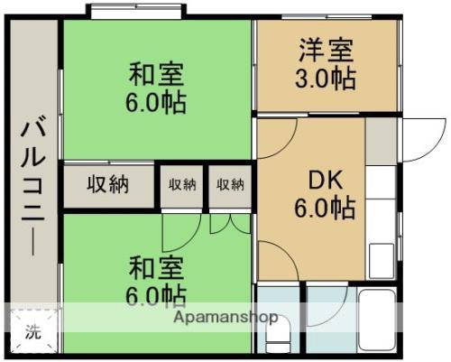 中小路ビル(3DK/4階)の間取り写真