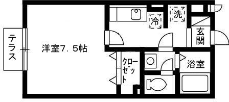 グレース(1K/2階)の間取り写真