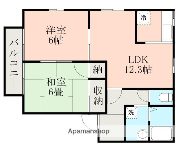 アビタシオン池田 A棟(2LDK/1階)の間取り写真