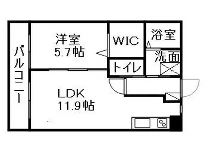 清水東町マンション(1LDK/2階)の間取り写真
