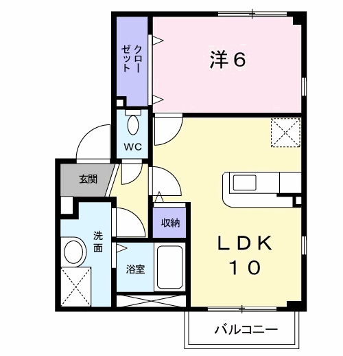 ニュープリムラ(1LDK/1階)の間取り写真