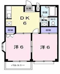 北本ハイツ(2DK/2階)の間取り写真